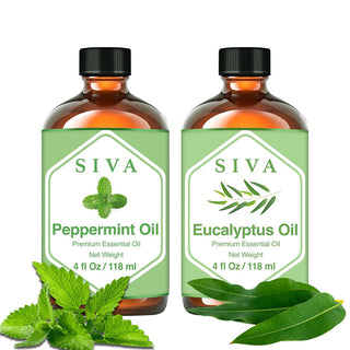 SIVA Peppermint and Eucalyptus Essential Oil - Combo Set Essential Oils