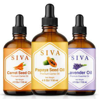 SIVA Papaya Seed, Carrot Seed Oil and Lavender Oil - Combo Set Oils