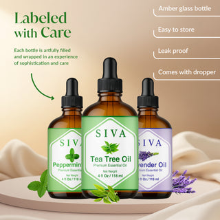 SIVA Tea Tree, Lavender and Peppermint Essential Oil - Combo Set Essential Oils