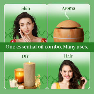 Siva Citronella, Eucalyptus and Peppermint Essential Oil 4oz Bundle Super Saver Combo