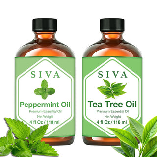 SIVA Peppermint and Tea Tree Essential Oil - Combo Set Essential Oils