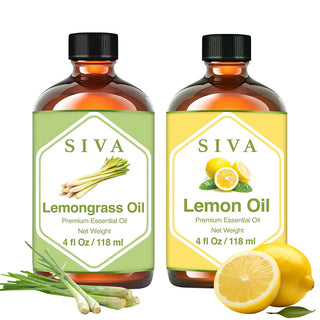 SIVA Lemongrass and Lemon Essential Oil - Combo Set Essential Oils