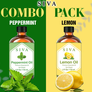 SIVA Peppermint and Lemon Essential Oil - Combo Set Essential Oils