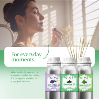 Siva Camphor, Peppermint and Lavender Essential Oil 16oz Bundle Super Saver Combo