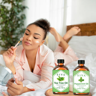 SIVA Peppermint and Tea Tree Essential Oil - Combo Set Essential Oils