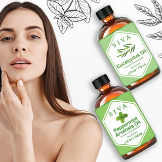 SIVA Peppermint Arvensis and Eucalyptus Essential Oil - Combo Set Essential Oils